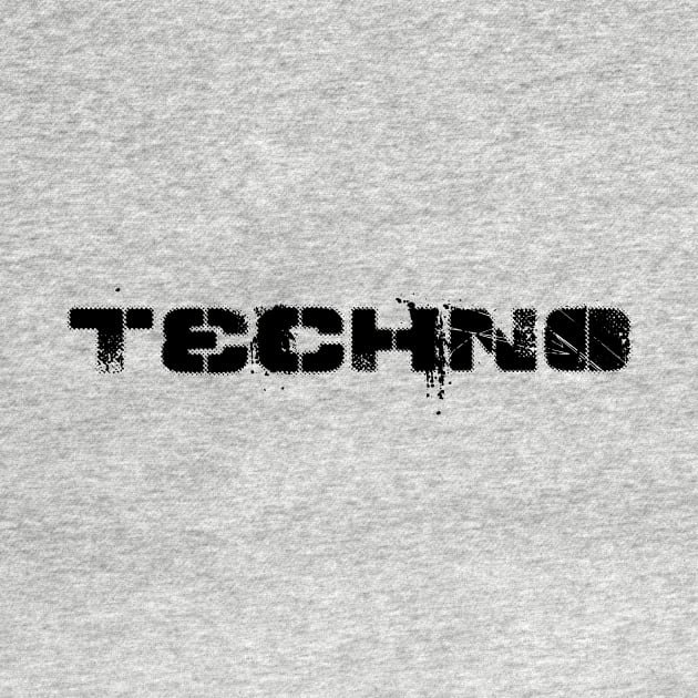 techno distorted logo design by lkn